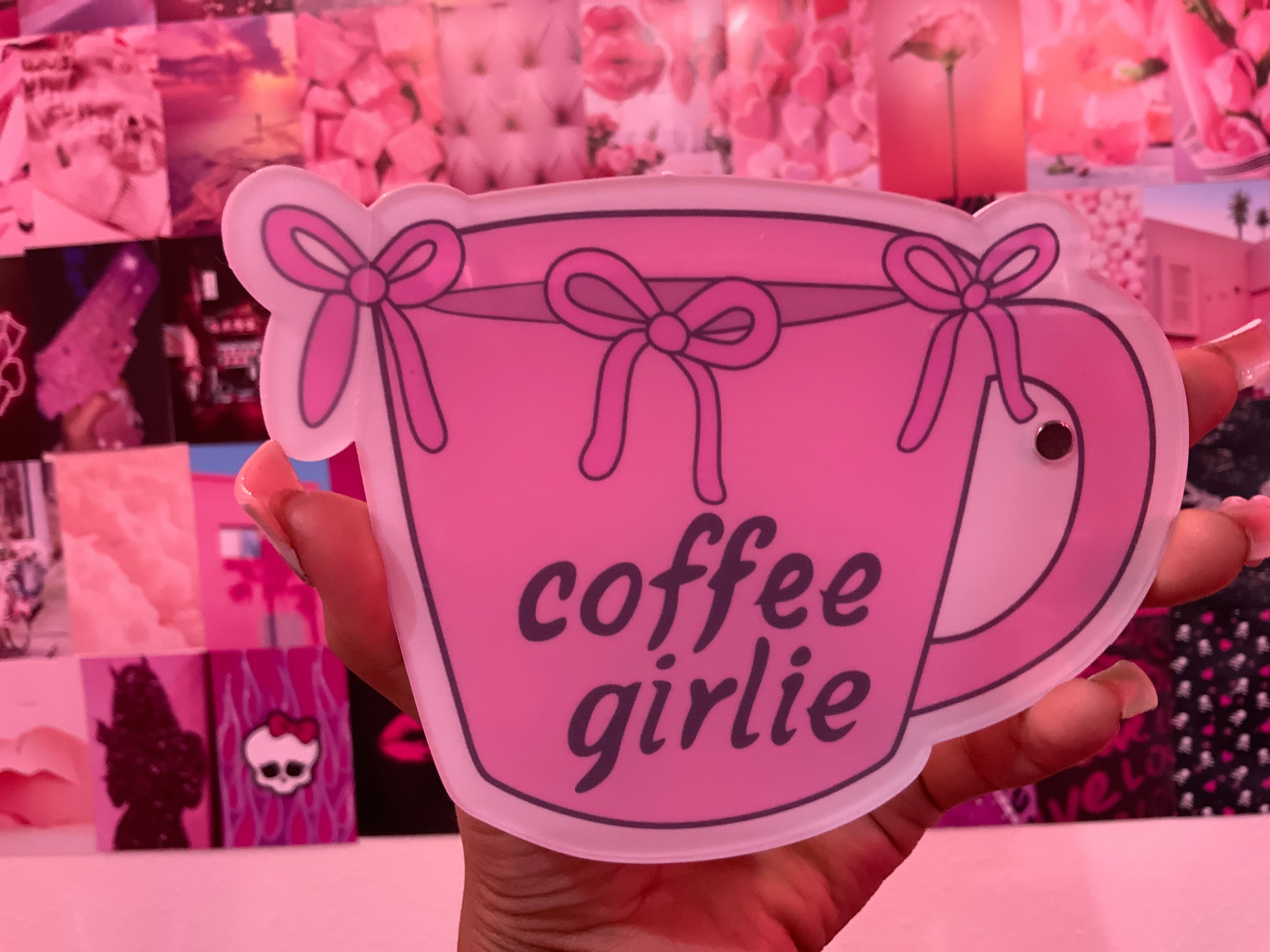 Pink Bow Coffe Tile
